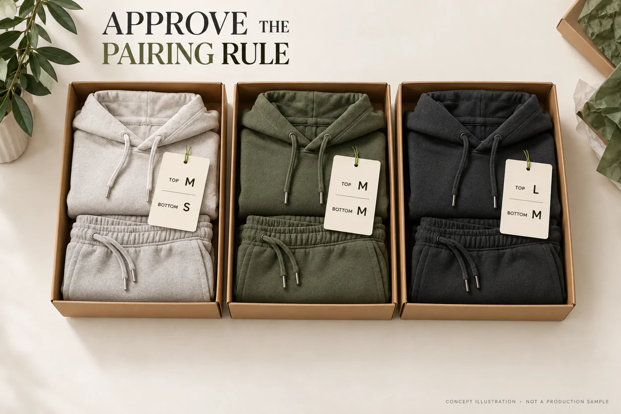 Concept packing trays with clear top and bottom size combinations for matching sets