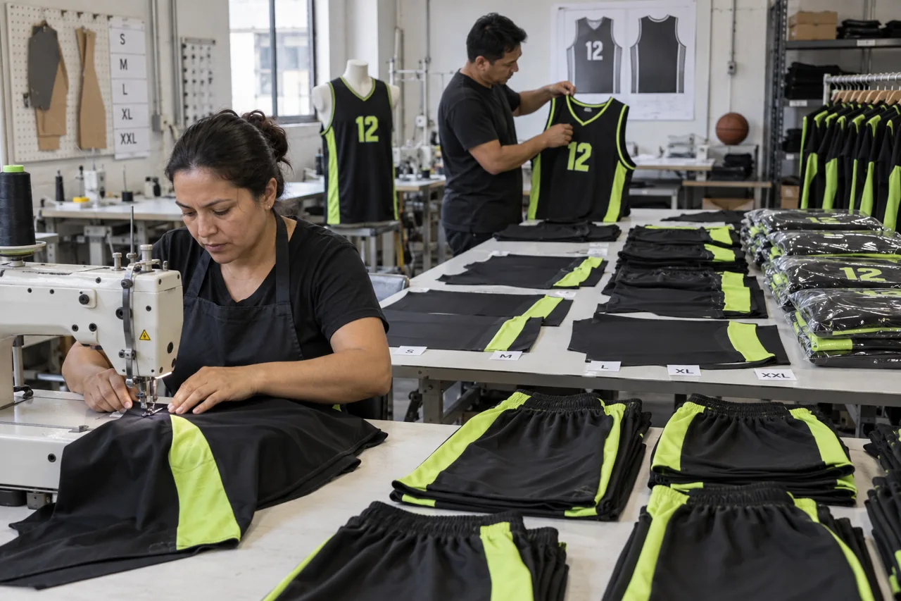 Check panel joining and construction against the approved basketball sample.