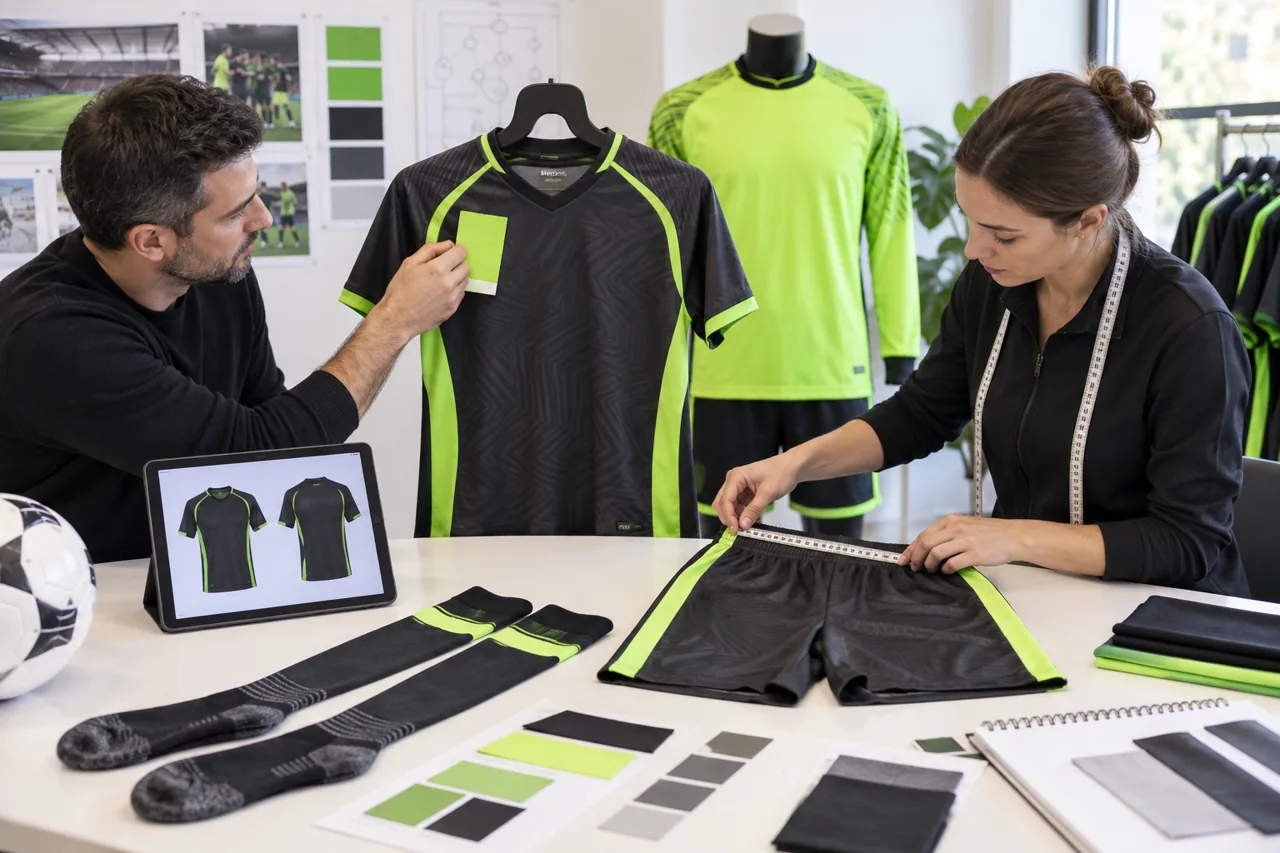 Review field-player and goalkeeper products as one clearly specified kit programme.