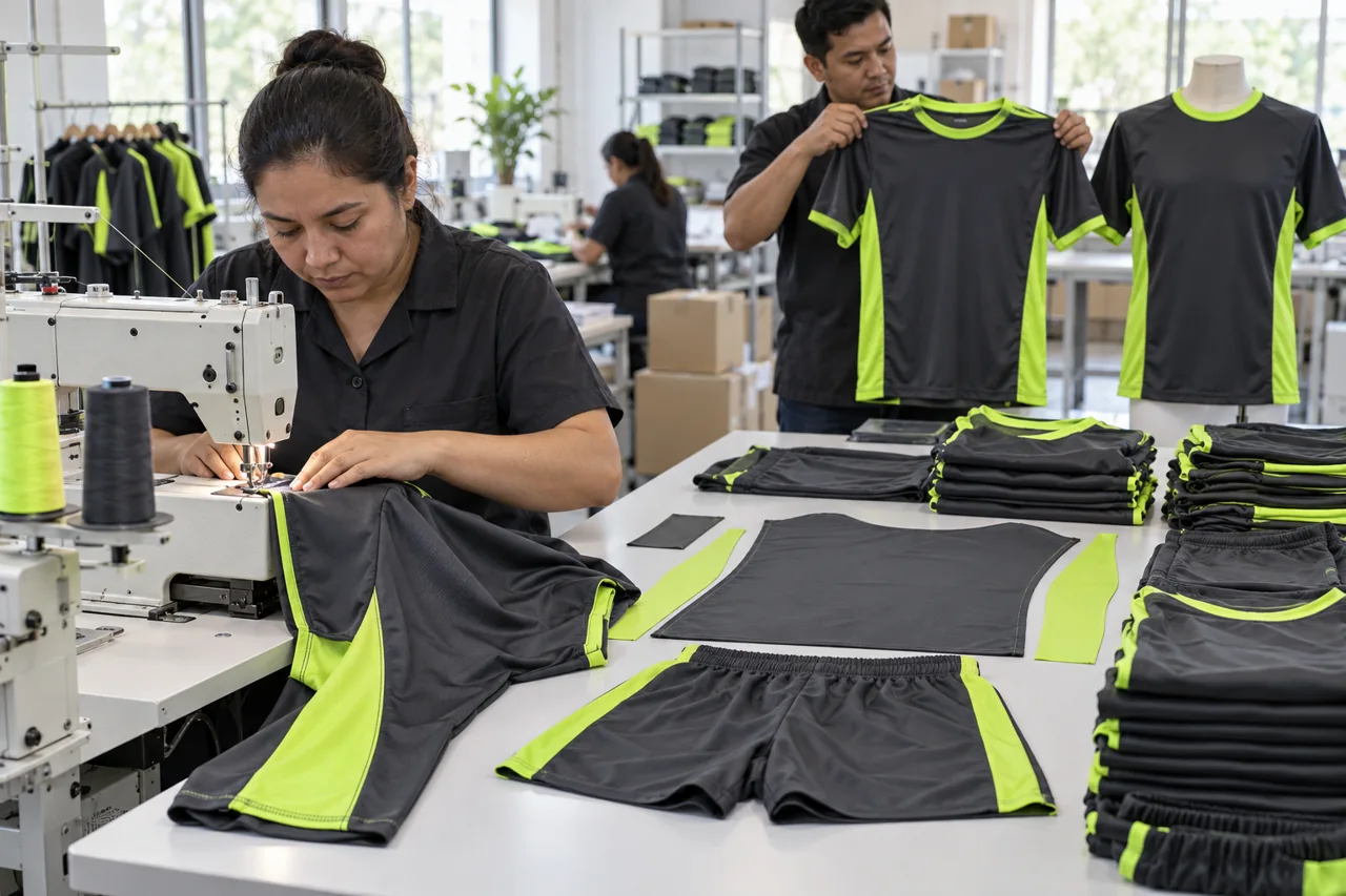 Inspect the sewn kit and compare it with the approved production sample.