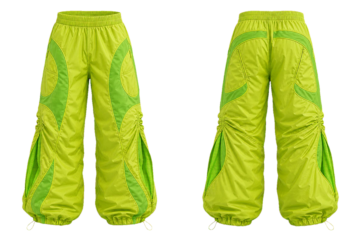 Acid Lime baggy shell pants, original colour preview