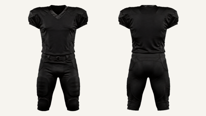 American-football Jersey — True Black Matte Panel Wash, original colour preview