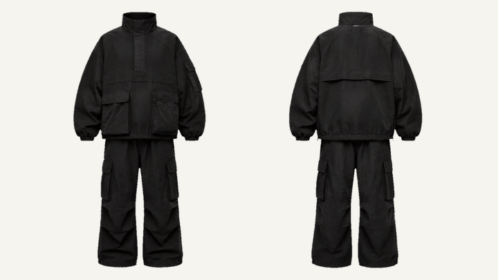 Anorak Jacket — True Black Stone Wash, original colour preview