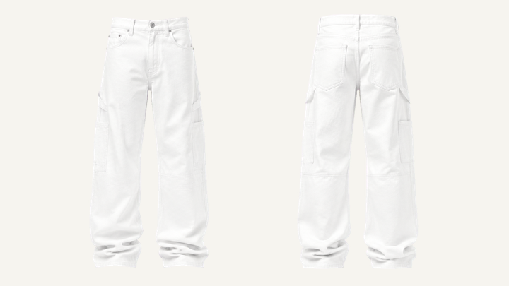Baggy Jeans — True White Garment Dyed, original colour preview