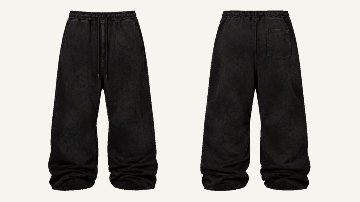Baggy Sweatpants — True Black Tonal Mineral Wash, original colour preview