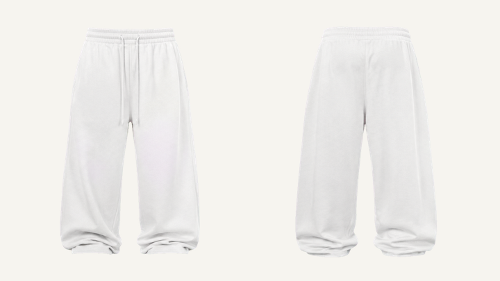 Baggy Sweatpants — True White Enzyme Soft Wash, original colour preview