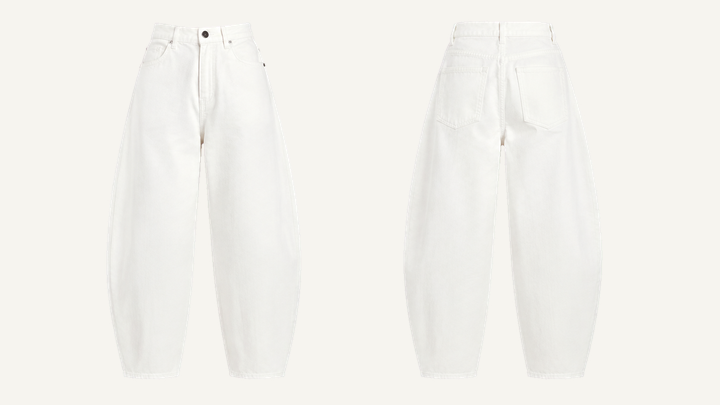 Barrel-leg Jeans — True White Garment Dyed, original colour preview
