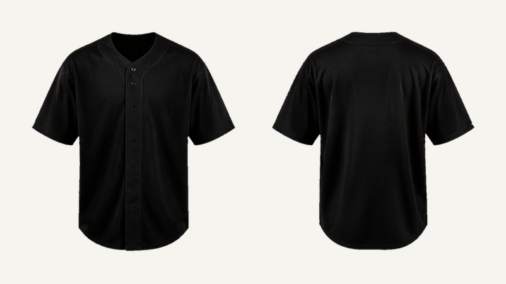 Baseball Jersey — True Black Overdyed, original colour preview