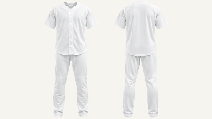 Baseball Jersey — True White Clean Reactive Solid, original colour preview
