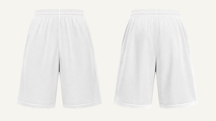 Basketball Shorts — True White Enzyme Soft Wash, original colour preview