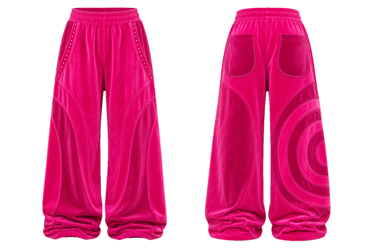 Berry Velour wide trousers, original colour preview