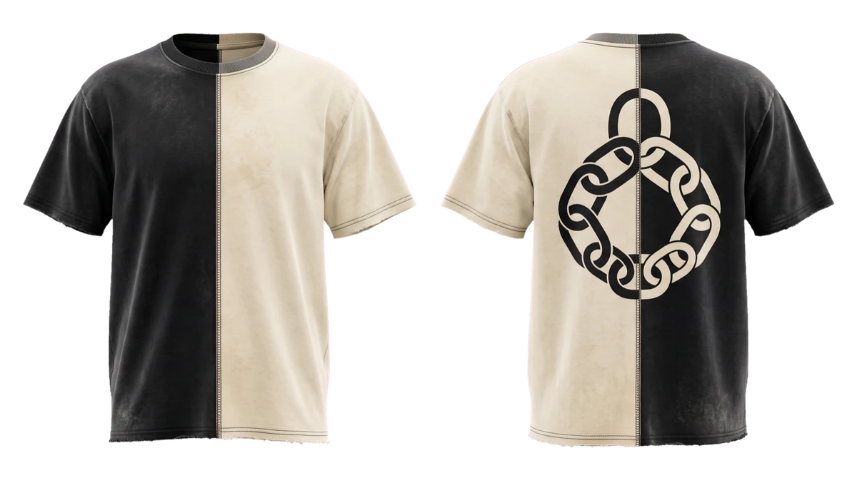Black and Cream Split T-shirt, original colour preview