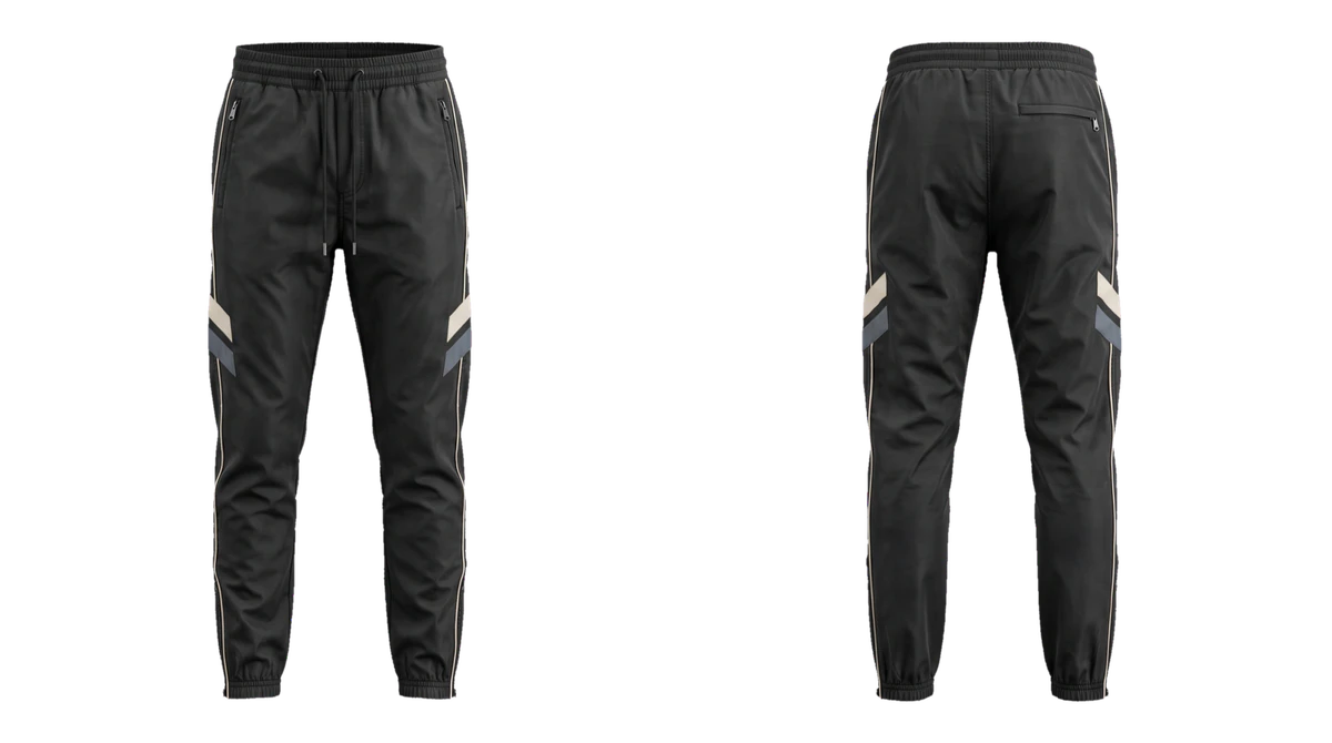 Black Nylon Track Pants, original colour preview