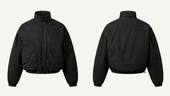 Bomber Jacket — True Black Stone Wash, original colour preview