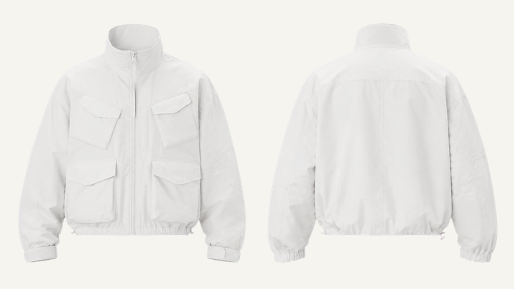 Bomber Jacket — True White Enzyme Soft Wash, original colour preview