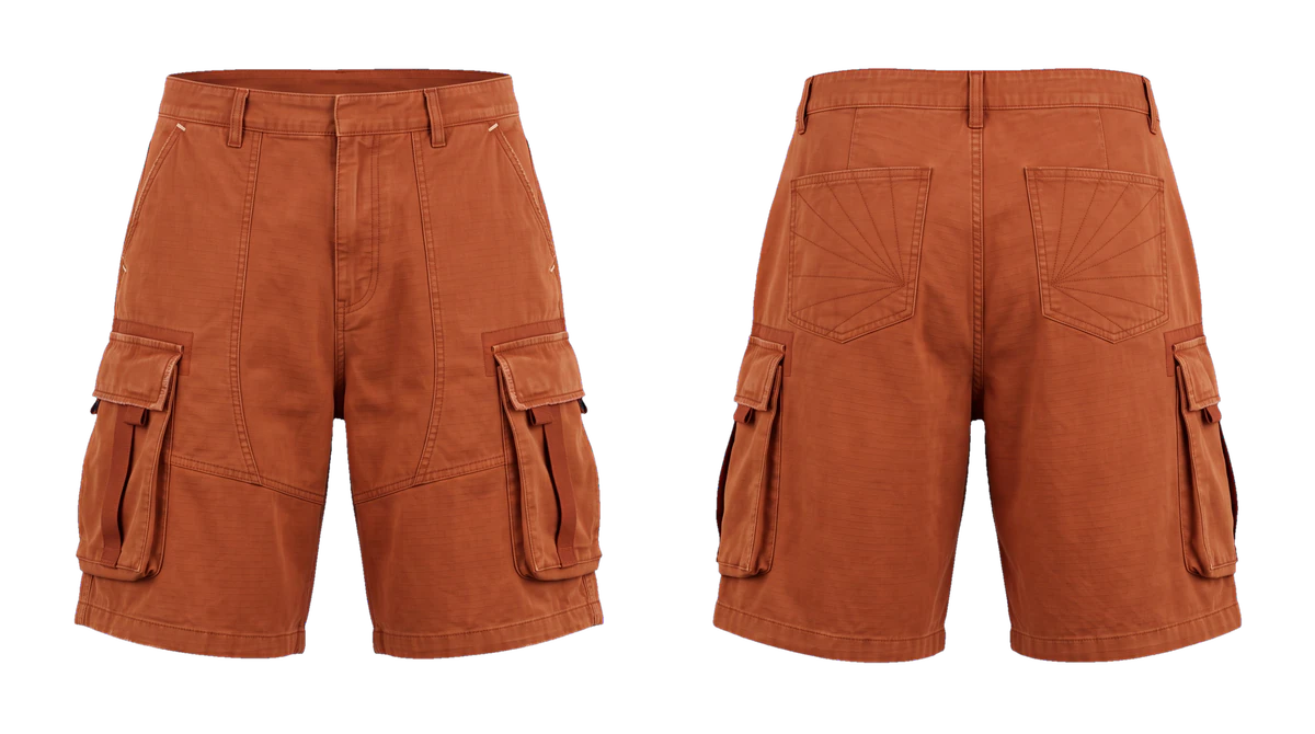 Burnt Orange Utility Cargo Shorts, original colour preview