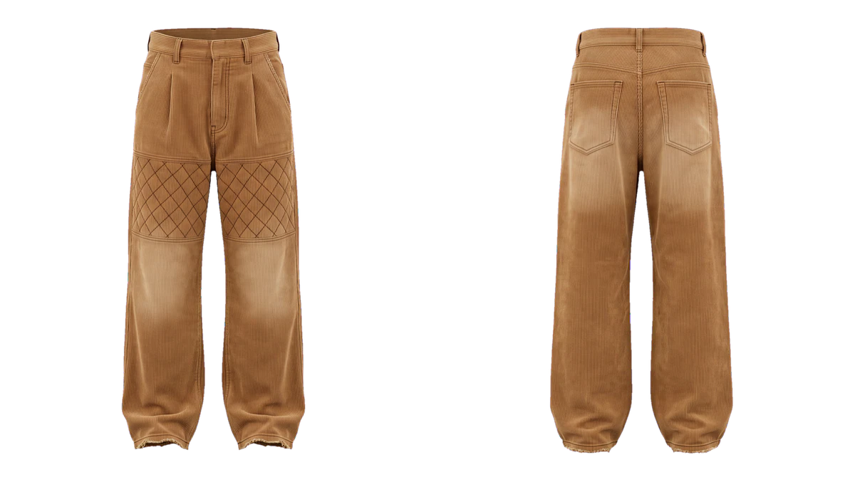 Camel Wide-Leg Corduroy Pants, original colour preview