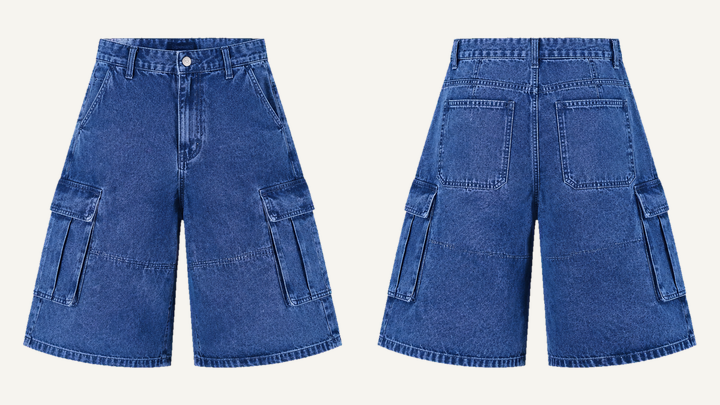 Cargo Shorts — Cobalt HSL Master Tonal Mineral Wash, original colour preview