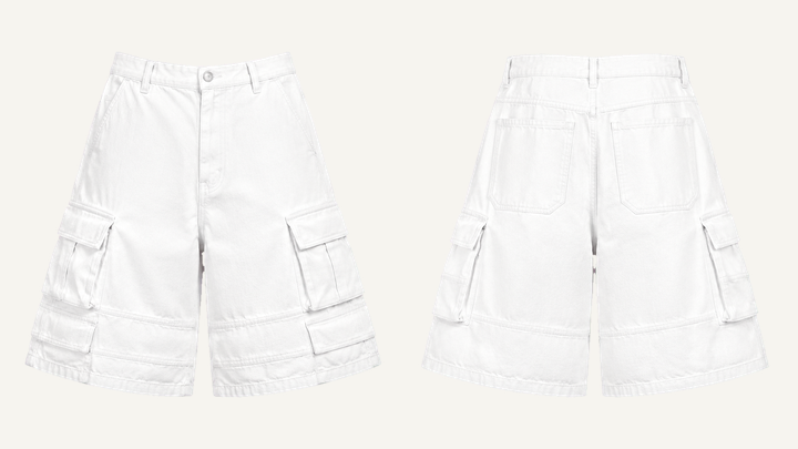 Cargo Shorts — True White Garment Dyed, original colour preview
