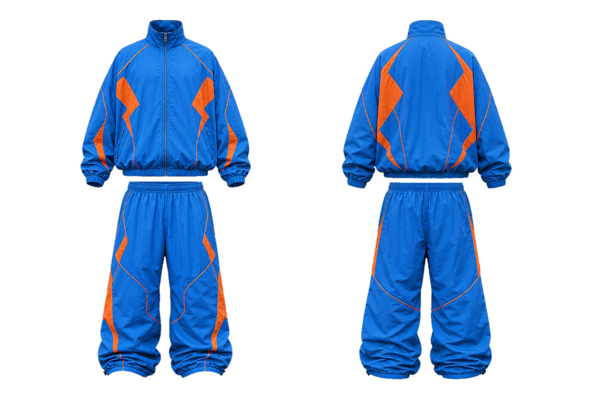 Cerulean Copper Voltage baggy tracksuit rhinestone product front and back preview