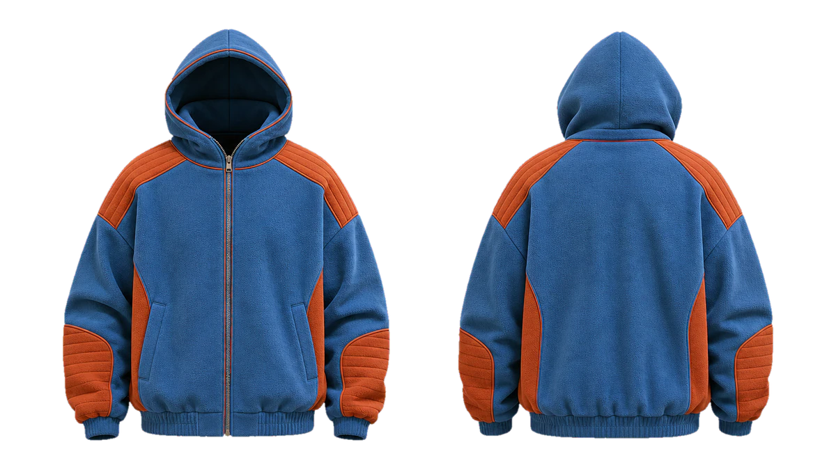 Cerulean Rust Channel cut-and-sew hoodie, original colour preview