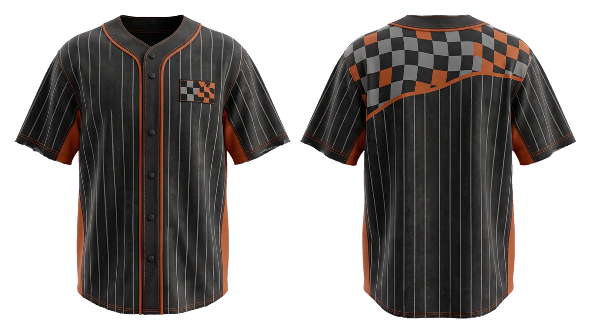 Charcoal Checker Baseball Fan Jersey, original colour preview