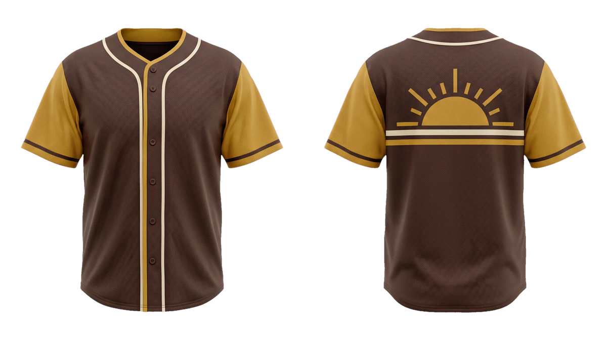 Chocolate Mustard Sunrail Baseball Jersey, original colour preview
