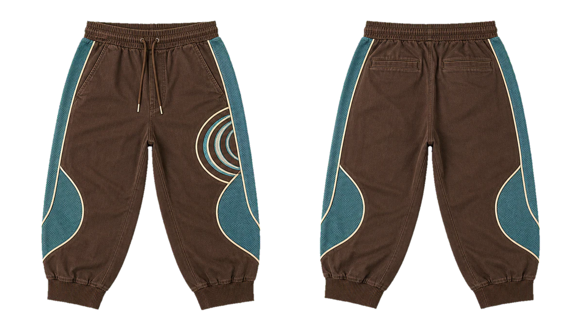Chocolate Turquoise Court Three-Quarter Joggers, original colour preview
