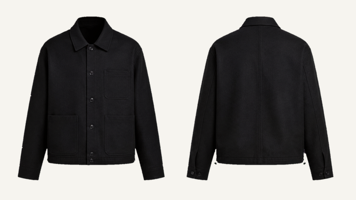 Chore Jacket — True Black Raw Denim Rinse, original colour preview