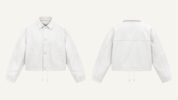 Coach Jacket — True White Matte Panel Wash, original colour preview