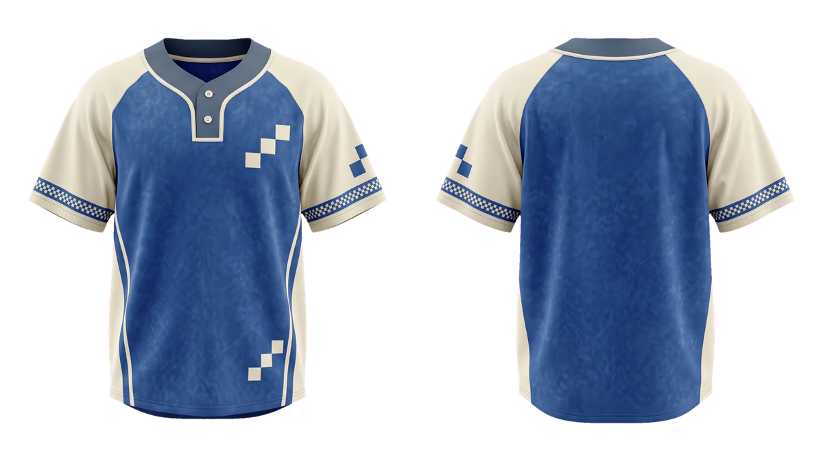 Cobalt Cream Checkerline Baseball Jersey, original colour preview