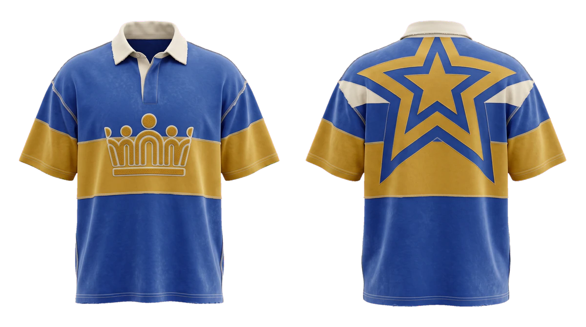 Cobalt Mustard Rugby Fan Jersey, original colour preview