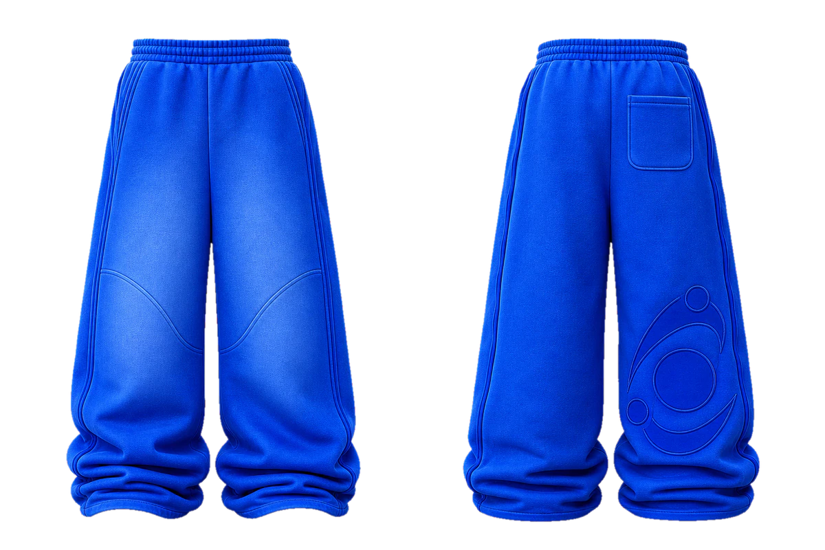 Cobalt Puddle baggy sweatpants, original colour preview