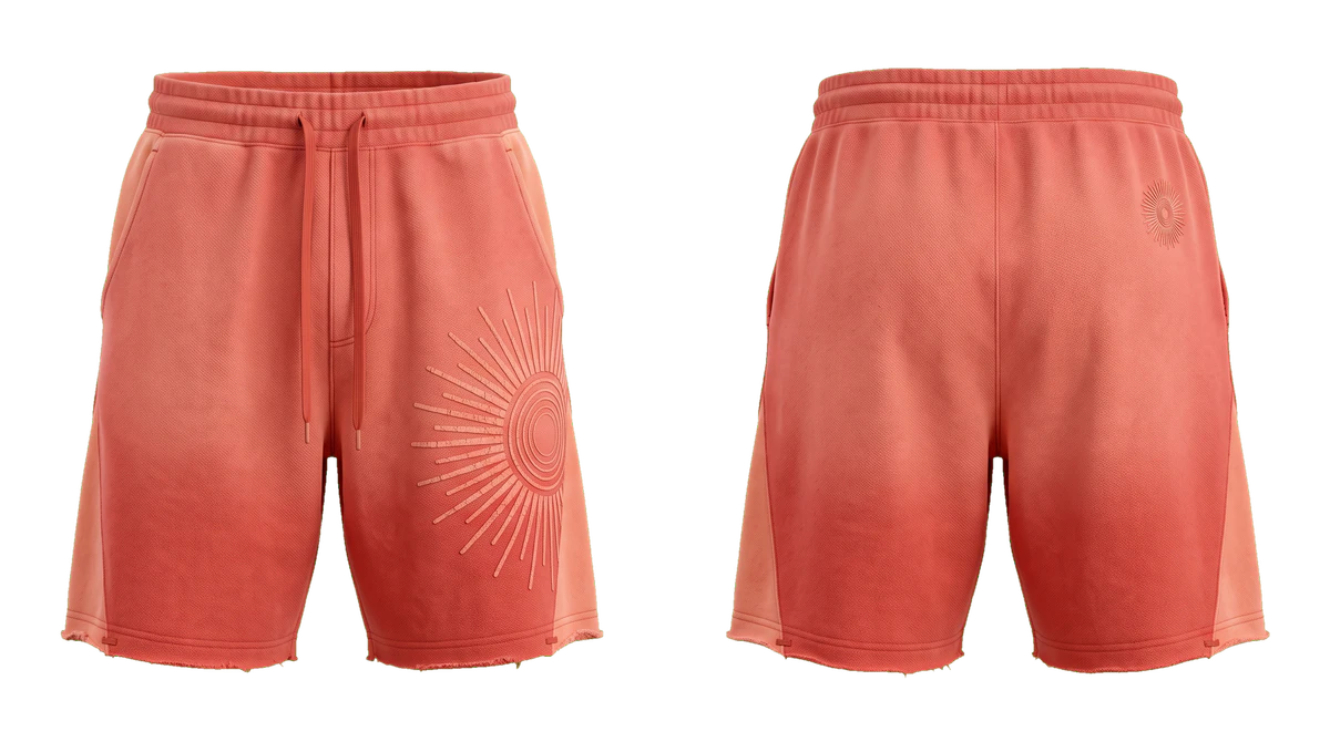 Coral Sunfade French Terry Shorts, original colour preview