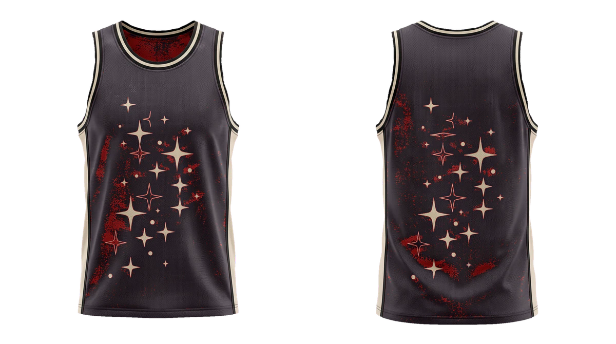 Crimson Bone Starfall Basketball Jersey, original colour preview