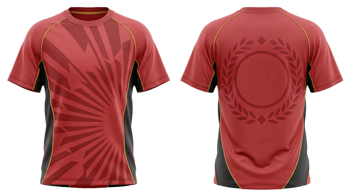 Crimson Sunburst Soccer Fan Jersey, original colour preview
