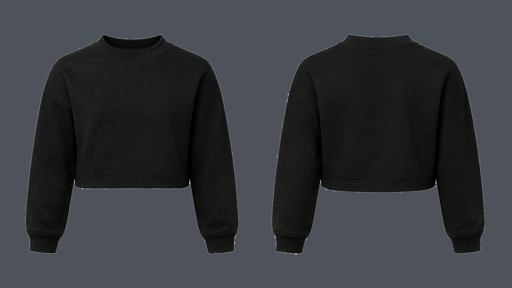 Cropped Recovery Crew — True Black, original colour preview