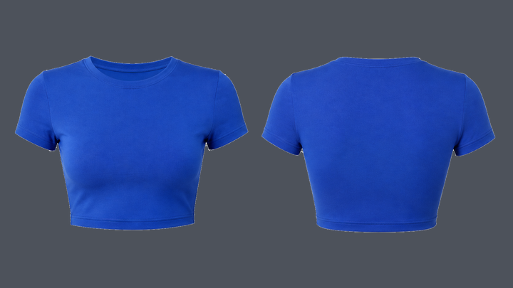 Cropped Training Tee — Cobalt HSL Master, original colour preview