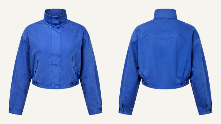 Cropped Women's Jacket — Cobalt HSL Master Waxed Matte Finish, original colour preview