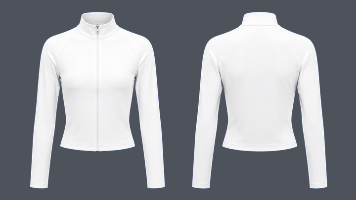Cropped Zip Layer — True White, original colour preview