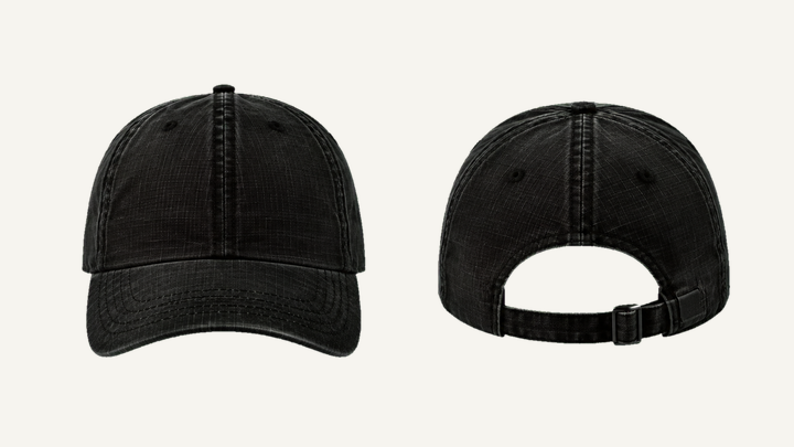 Dad Cap — True Black Stone Wash, original colour preview