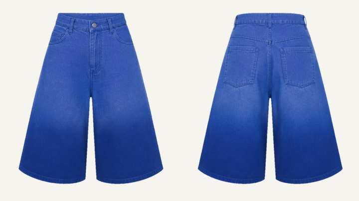 Denim Jorts — Cobalt HSL Master Tonal Dip Dye Ombre, original colour preview