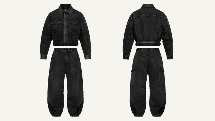 Denim Trucker Jacket — True Black Stone Wash, original colour preview