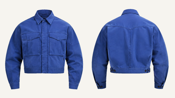 Denim Trucker Jacket — Cobalt HSL Master Garment Dyed, original colour preview
