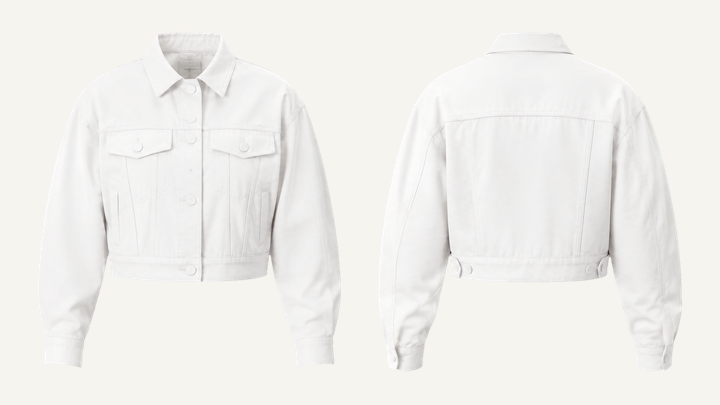 Denim Trucker Jacket — True White Brushed Soft Finish, original colour preview