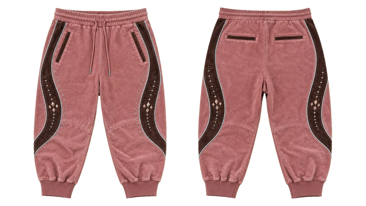 Dusty Rose Chocolate Velour Three-Quarter Joggers, original colour preview