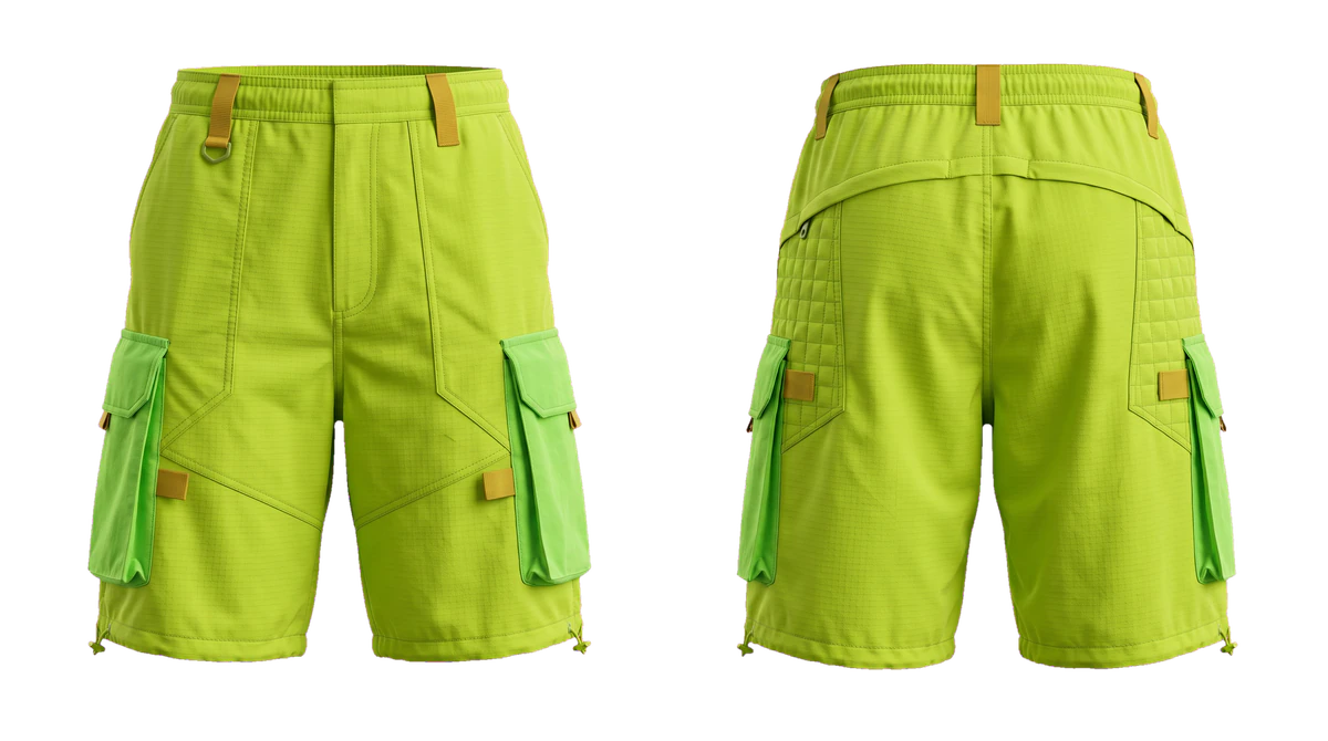 Electric Lime Modular Technical Shorts, original colour preview