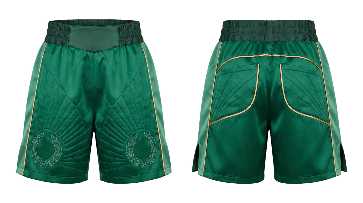 Emerald Satin Fight Shorts, original colour preview