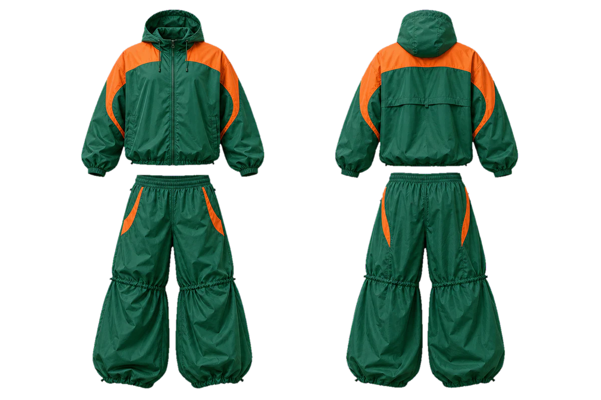Emerald Tangerine Canopy baggy tracksuit, original colour preview