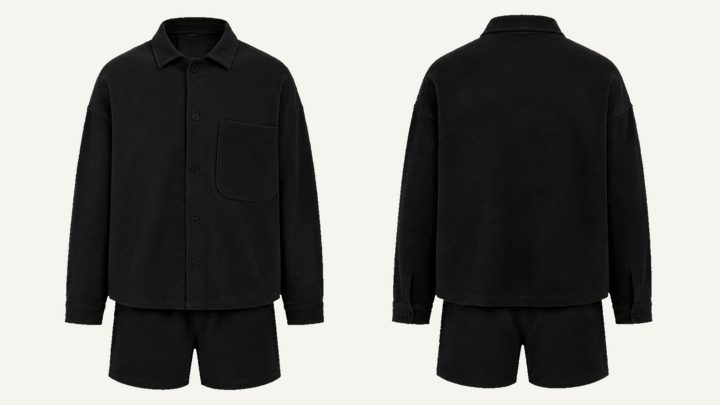 Flannel Overshirt — True Black Overdyed, original colour preview